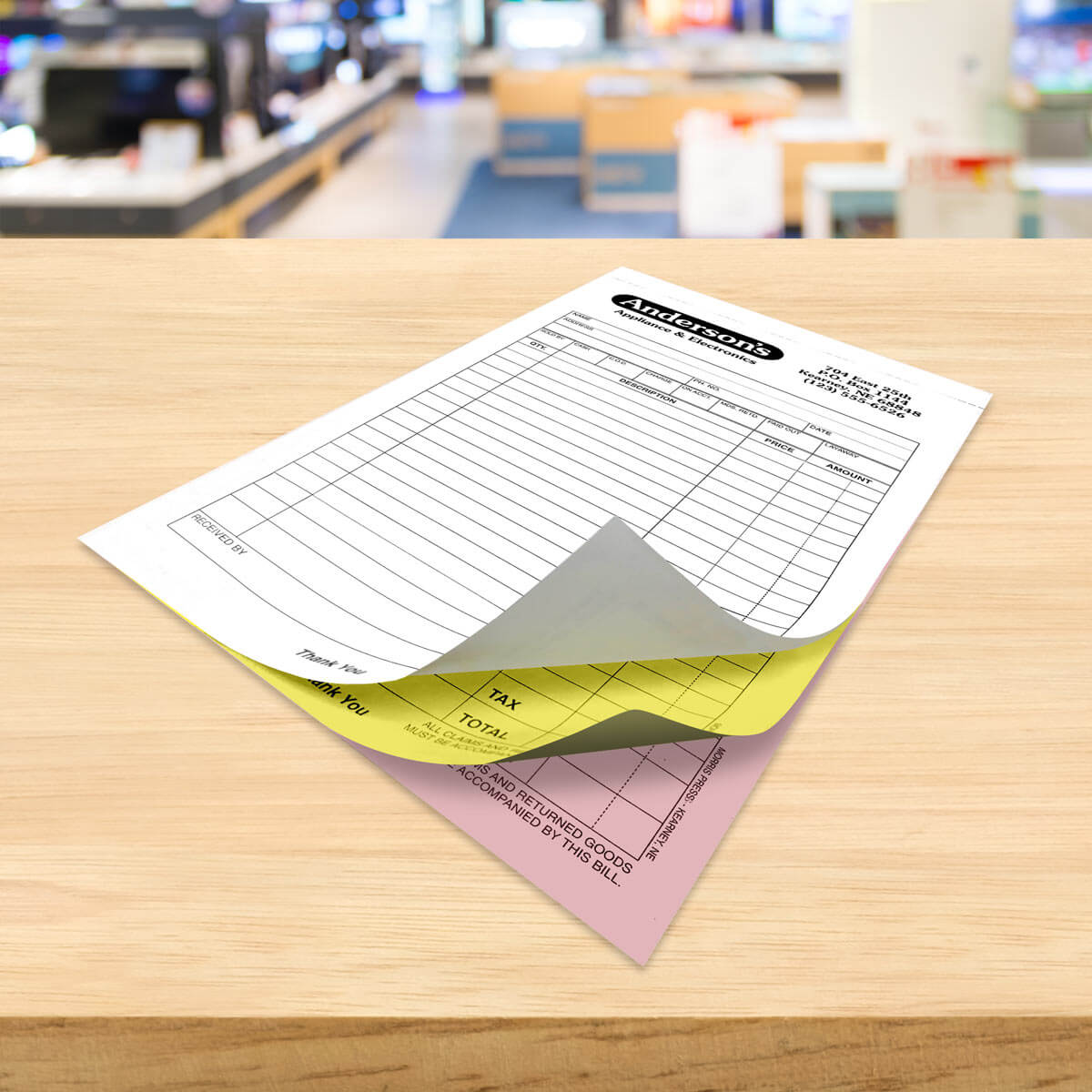 NCR Forms (8.5 x 5.5) (2-part) One-Sided